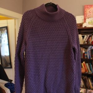 GAP Plum Knit Mock-Neck Sweater Tunic
